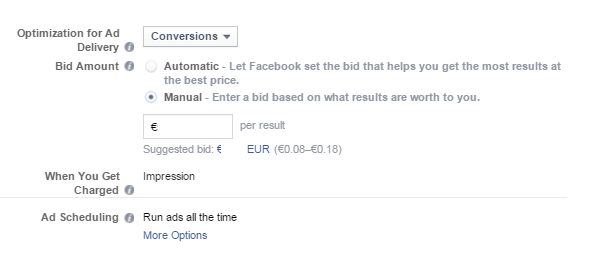 Διαφήμιση facebook  - bidding