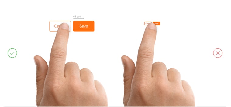 UX design για mobile - tap targets