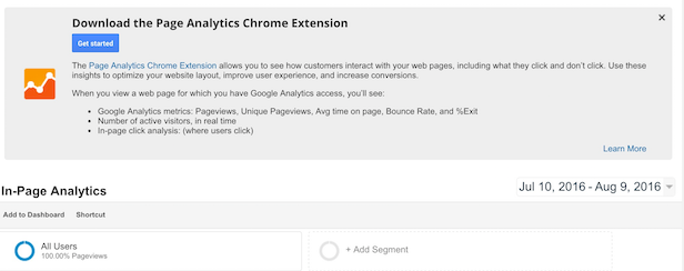 Google Analytics chrome extension