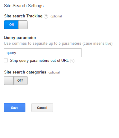 Google Analytics site search